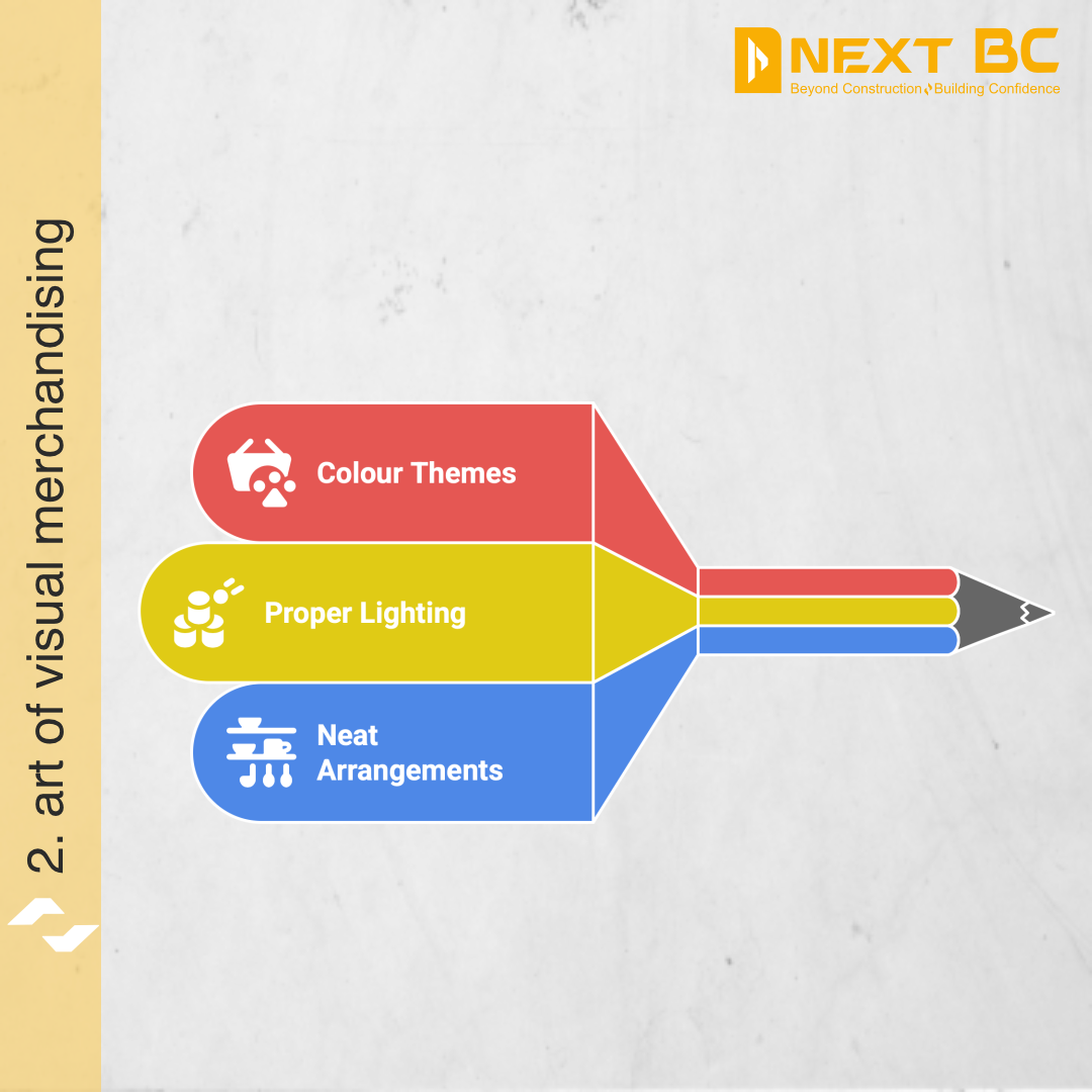 Visual merchandising and lighting improvement graphic for retail stores